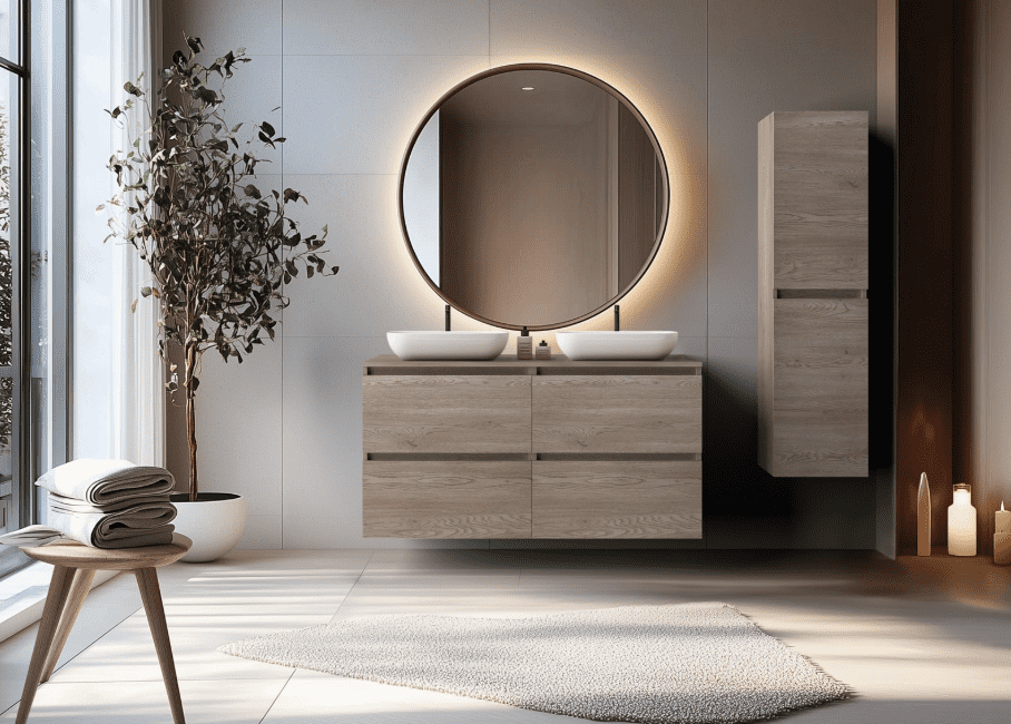 Elvisia Skrinka pod umývadlo s doskou SIMPLE Dark oak D60/1 | 60 cm – Obrázok 4