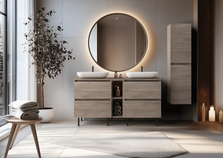 Elvisia Skrinka pod umývadlo s doskou SIMPLE Dark oak D60/1 | 60 cm – Obrázok 5