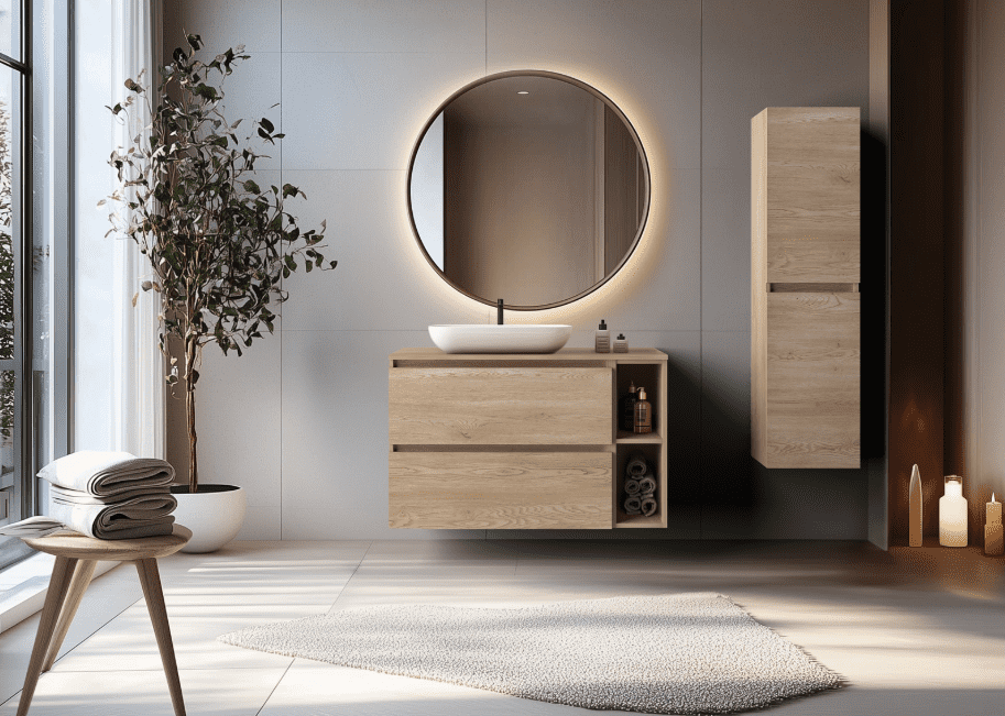 Elvisia Regál do kúpeľne SIMPLE | light oak – Obrázok 2