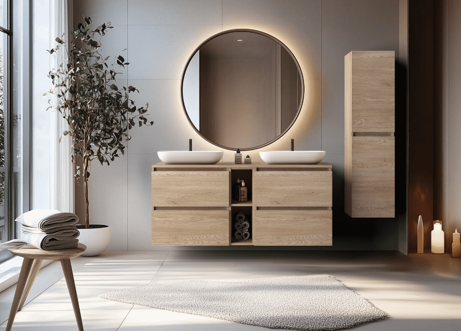 Elvisia Regál do kúpeľne SIMPLE | light oak – Obrázok 3