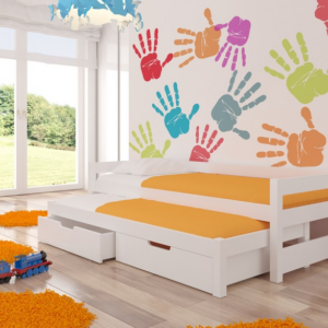 ArtAdrk Detská posteľ s prístelkou FRAGA | 90 x 200 cm Farba: Biela