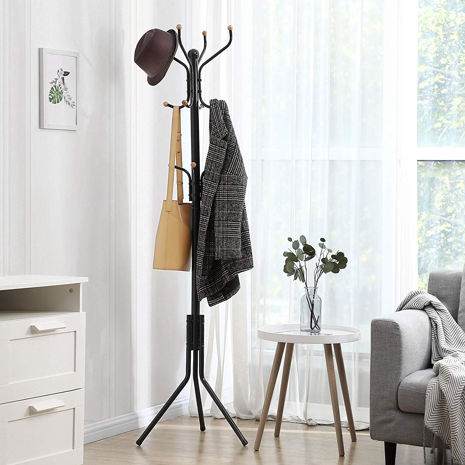 SONGMICS Kovový vešiak na oblečenie 182cm čierny – Obrázok 3