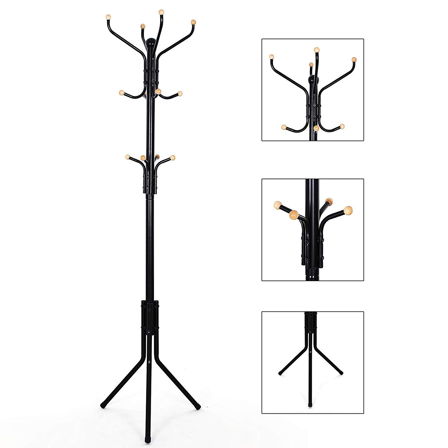 SONGMICS Kovový vešiak na oblečenie 182cm čierny – Obrázok 4