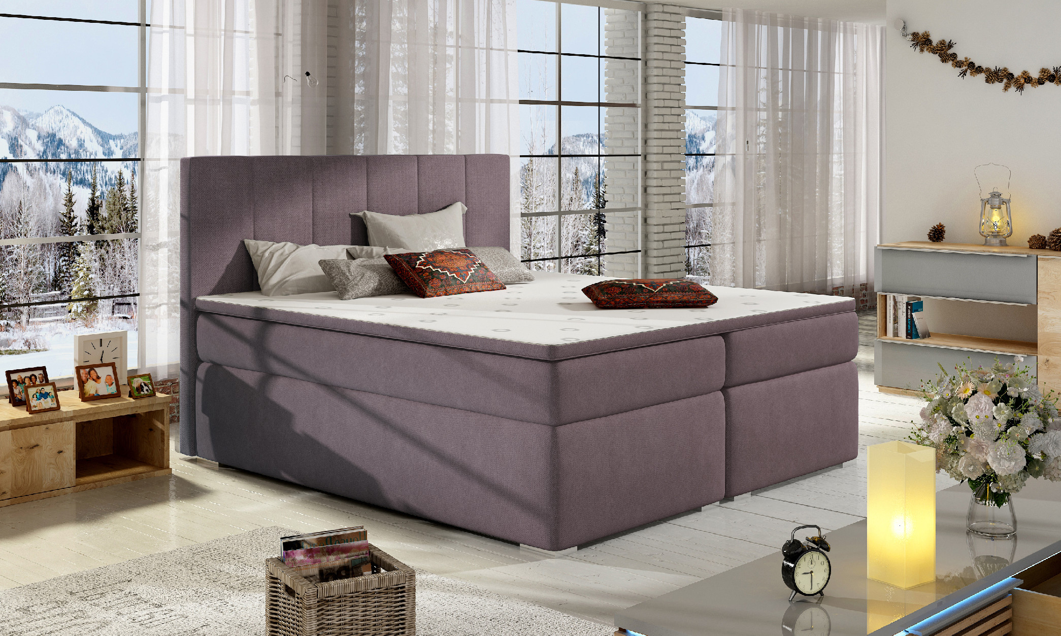 ArtElta Manželská posteľ BOLERO Boxspring | 160 x 200 cm Bolero rozmer: 160x200 cm, Bolero farba: Sawana 26 – Obrázok 7