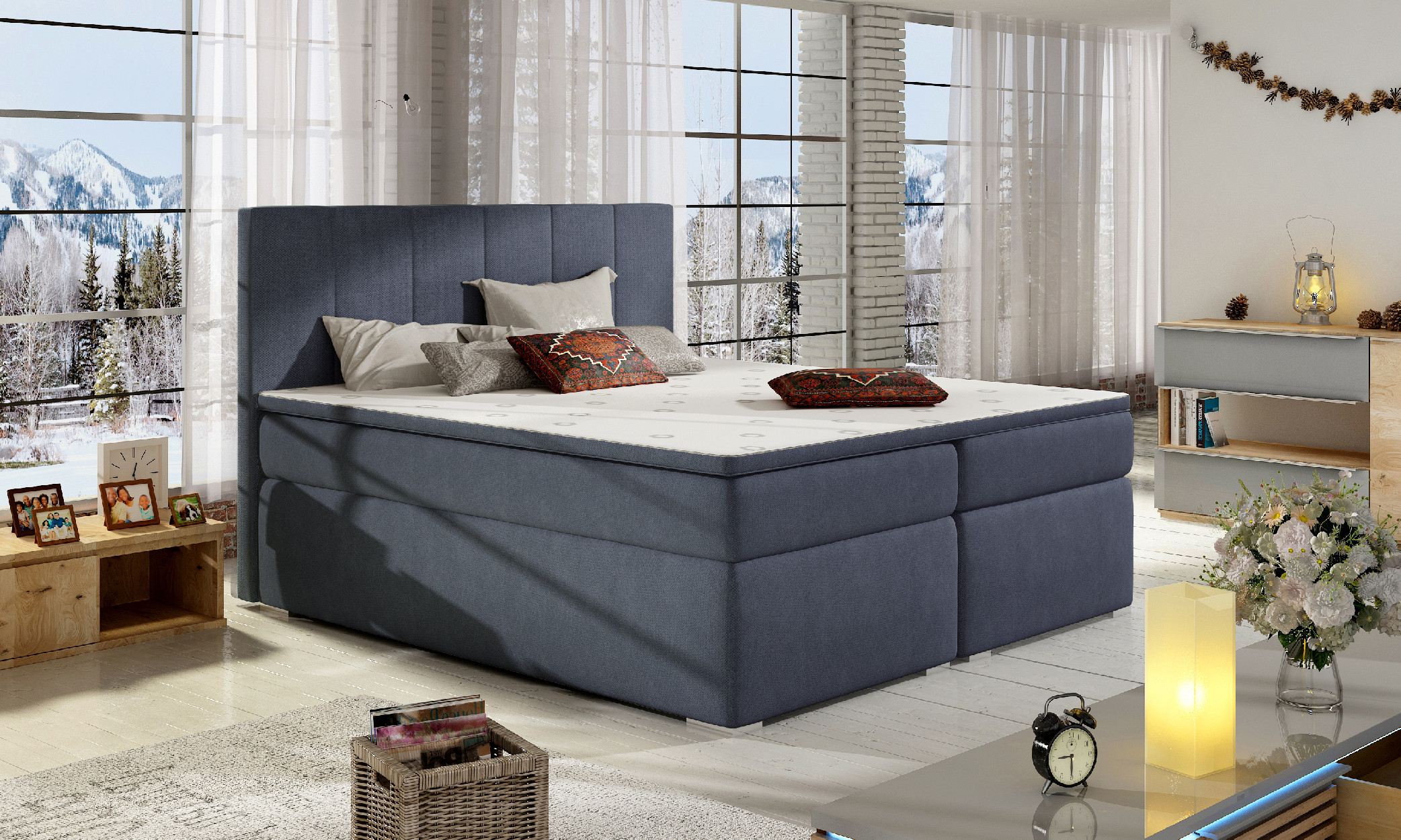 ArtElta Manželská posteľ BOLERO Boxspring | 160 x 200 cm Bolero rozmer: 160x200 cm, Bolero farba: Sawana 26 – Obrázok 8
