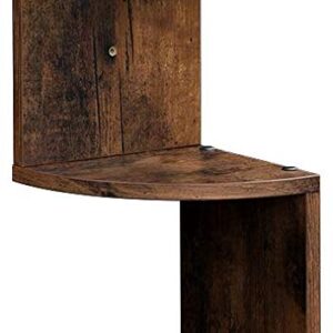 SONGMICS Nástenná rohová polica hnedá