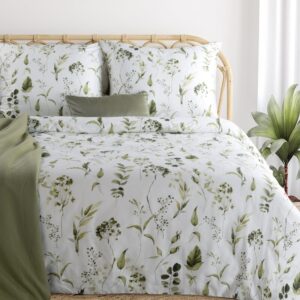 ArtFir Obliečky na jednolôžko SPRING 105 | olivová/biela 140 x 200 cm