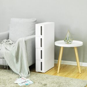 SONGMICS Pojazdný úzky regál so zásuvkami 17×84 cm