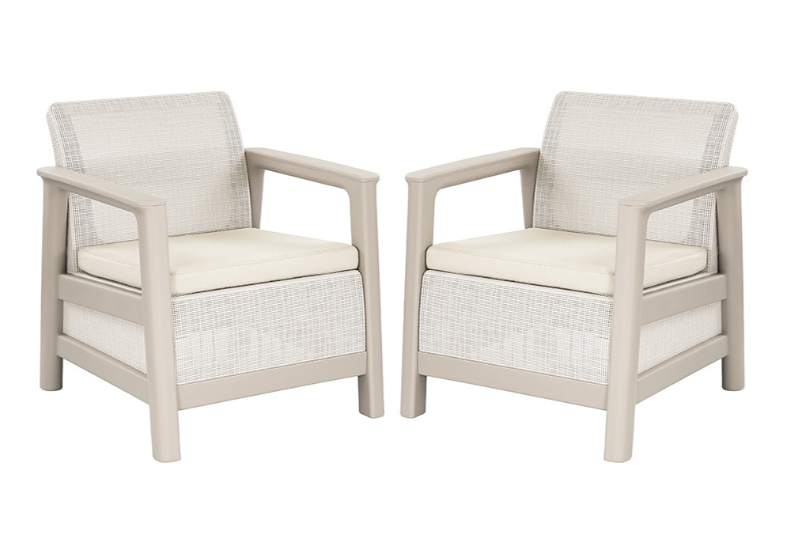 KETER Záhradné kreslá SCANDI LINDI | Pebble Grey / Soft beige