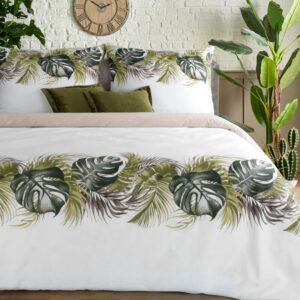 ArtFir Obliečky na jednolôžko AMBER | biela/zelená 140 x 200 cm