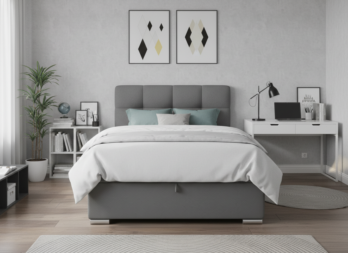 Elvisia Manželská posteľ ALPINA Boxspring | 120 x 200 cm Farba: Tmavá sivá / Vinci 14 – Obrázok 2