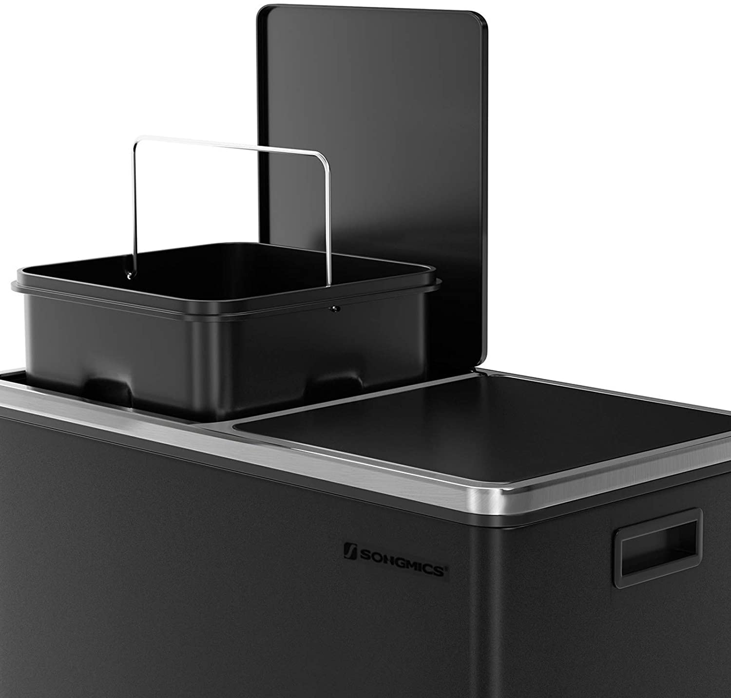 SONGMICS Odpadkový kôš na triedený odpad 2 x 30 L čierny – Obrázok 5