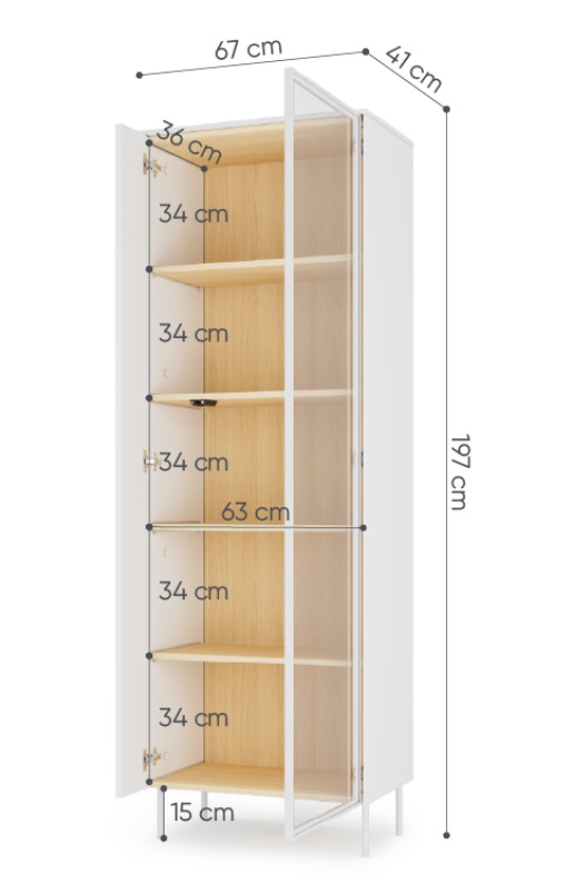 Dig-net nábytok Vitrína BALIO LB-01 s LED osvetlením – Obrázok 6