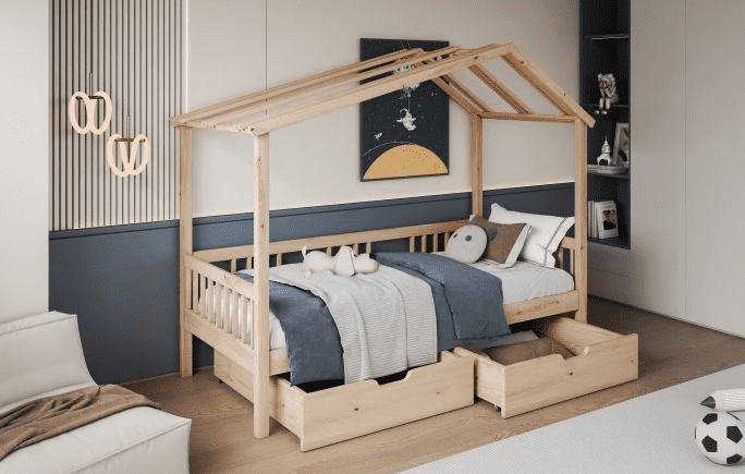ArtBed Detská posteľ PANDORA domček | borovica Rozmer:: 80 x 200 cm – Obrázok 2