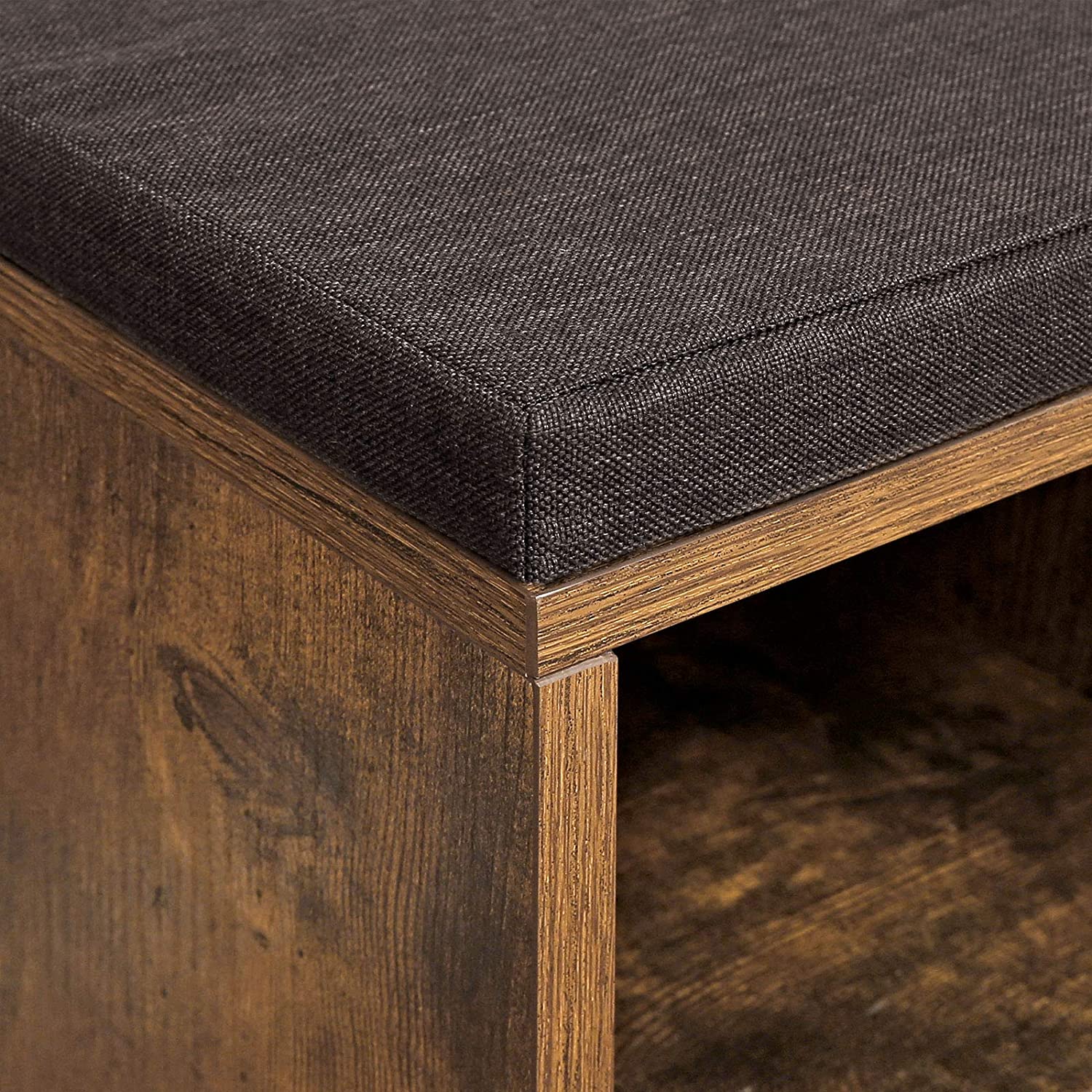 VASAGLE Botník so sedákom 10 políc hnedý 104 x 48 x 30 cm – Obrázok 5