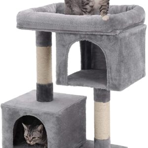 FEANDREA Mačací strom škrabadlo 84 cm svetlo sivý