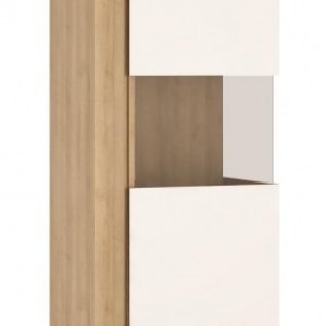 ArtExt Vitrína KALAS V01 Farba: dub riviera / biely lesk, Prevedenie: pravé