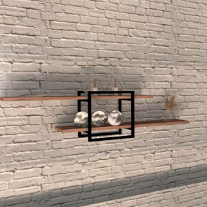 ASIR Nástenná polica MONE borovica atlantic, čierna