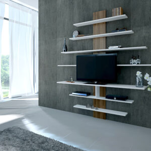 ASIR Obývacia stena ZEBRA biela, orech