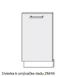 ArtExt Kuchynská linka FLORENCE mat Kuchyňa: Dvierka k umývačke riadu ZM/45 / 45cm