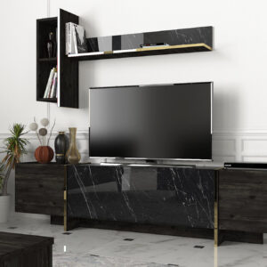 ASIR Obývacia stena VEYRON čierna, zlatá