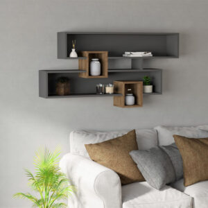 ASIR Nástenná polica KAREN orech, antracit