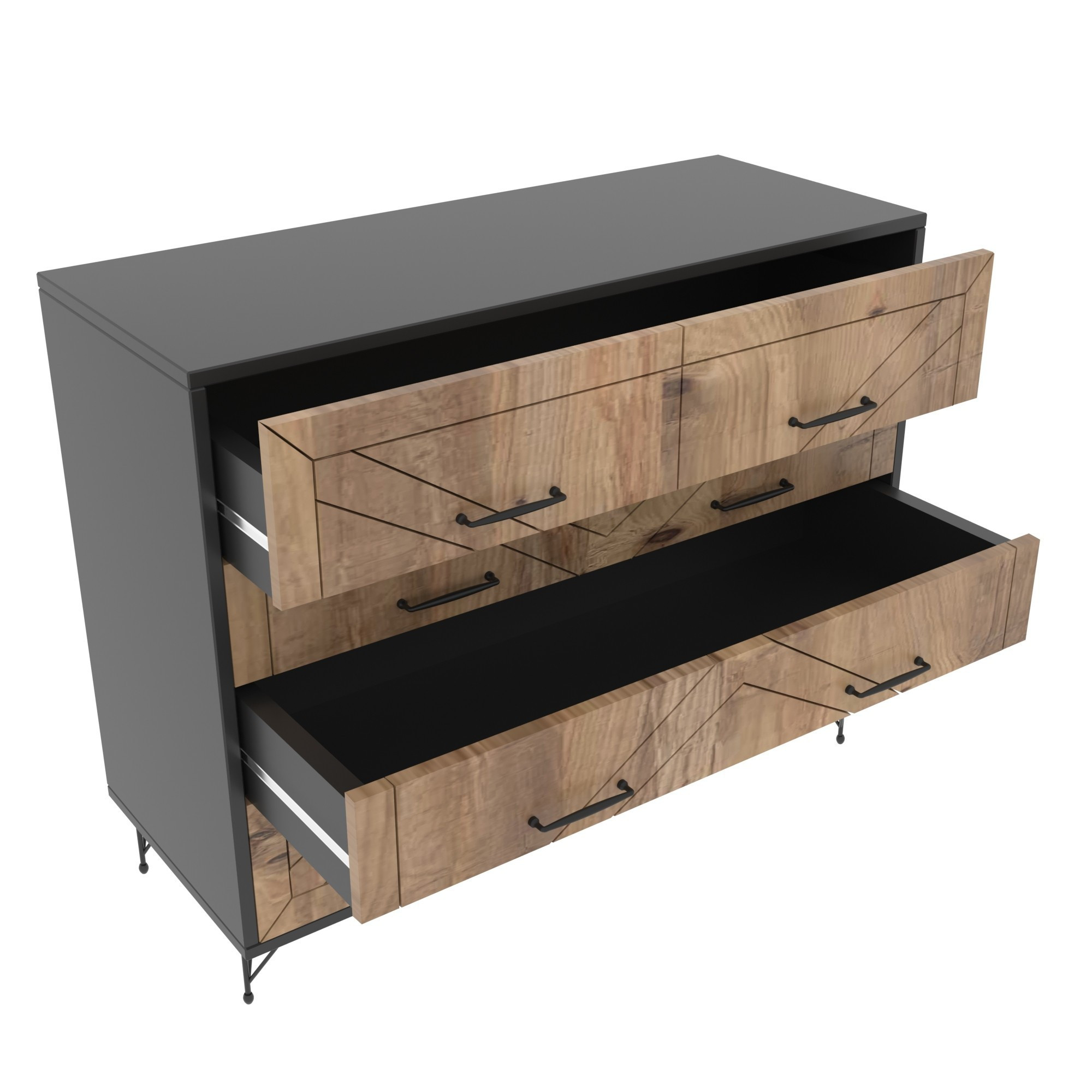 ASIR Komoda COMFORT antracit, borovica – Obrázok 2