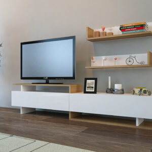 ASIR Obývacia stena AYAZ biela, teak