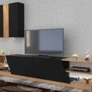 ASIR Obývacia stena ZEBRA čierna, teak