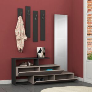 ASIR Predsieňová stena RAMDA mocca, antracitová