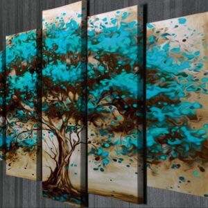 ASIR Súbor obrazov na plátne MODRÝ STROM 105 cm