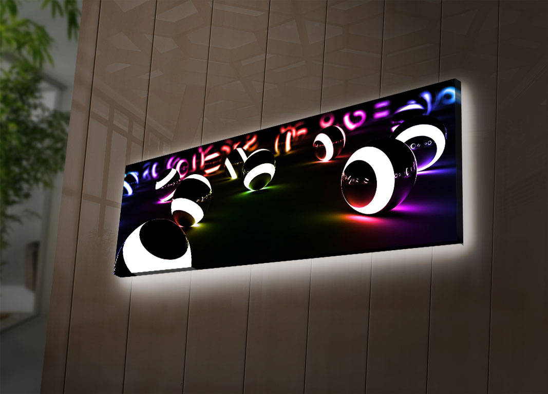 ASIR Obraz na plátne SVITIACE GULE 90 cm s LED podsvietením – Obrázok 3
