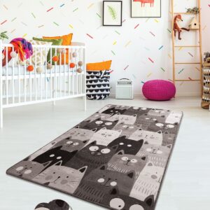 ASIR Koberec 140 x 190 GREY CATS sivý