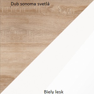ArtCross Jednolôžková posteľ MAXIMUS MXS-19 | 90 x 200 cm Farba: Dub sonoma svetlý / biely lesk – Obrázok 13