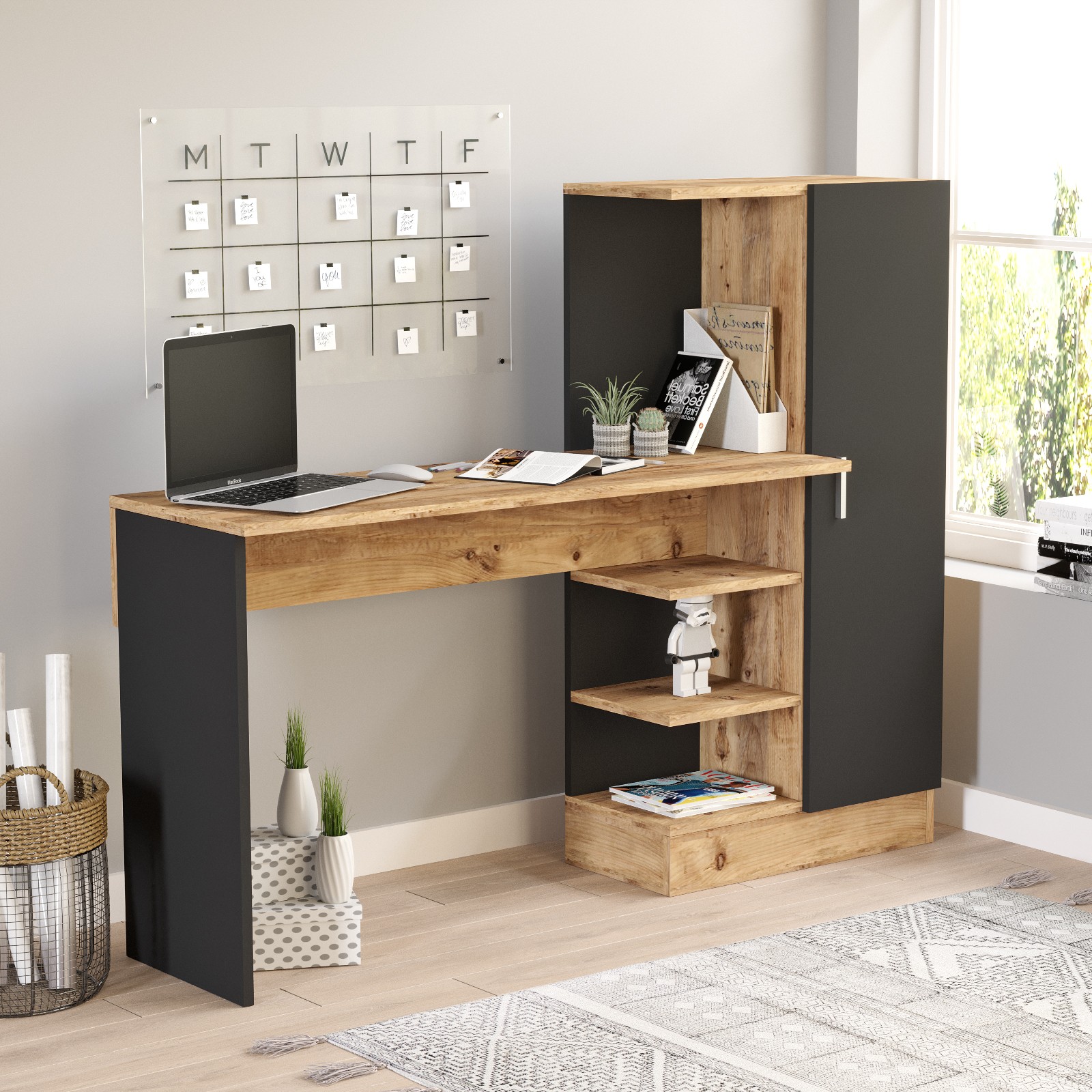ASIR Stôl TELE borovica atlantic black