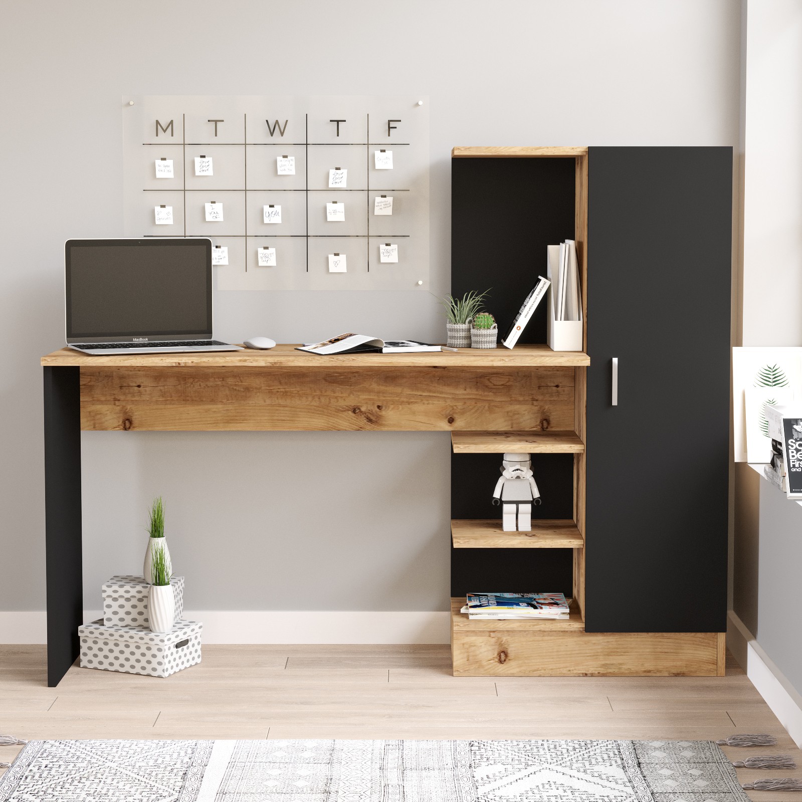 ASIR Stôl TELE borovica atlantic black – Obrázok 2