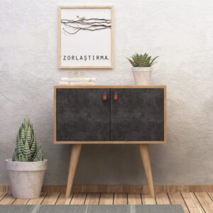 ASIR Komoda DENCIA dub tmavý betón