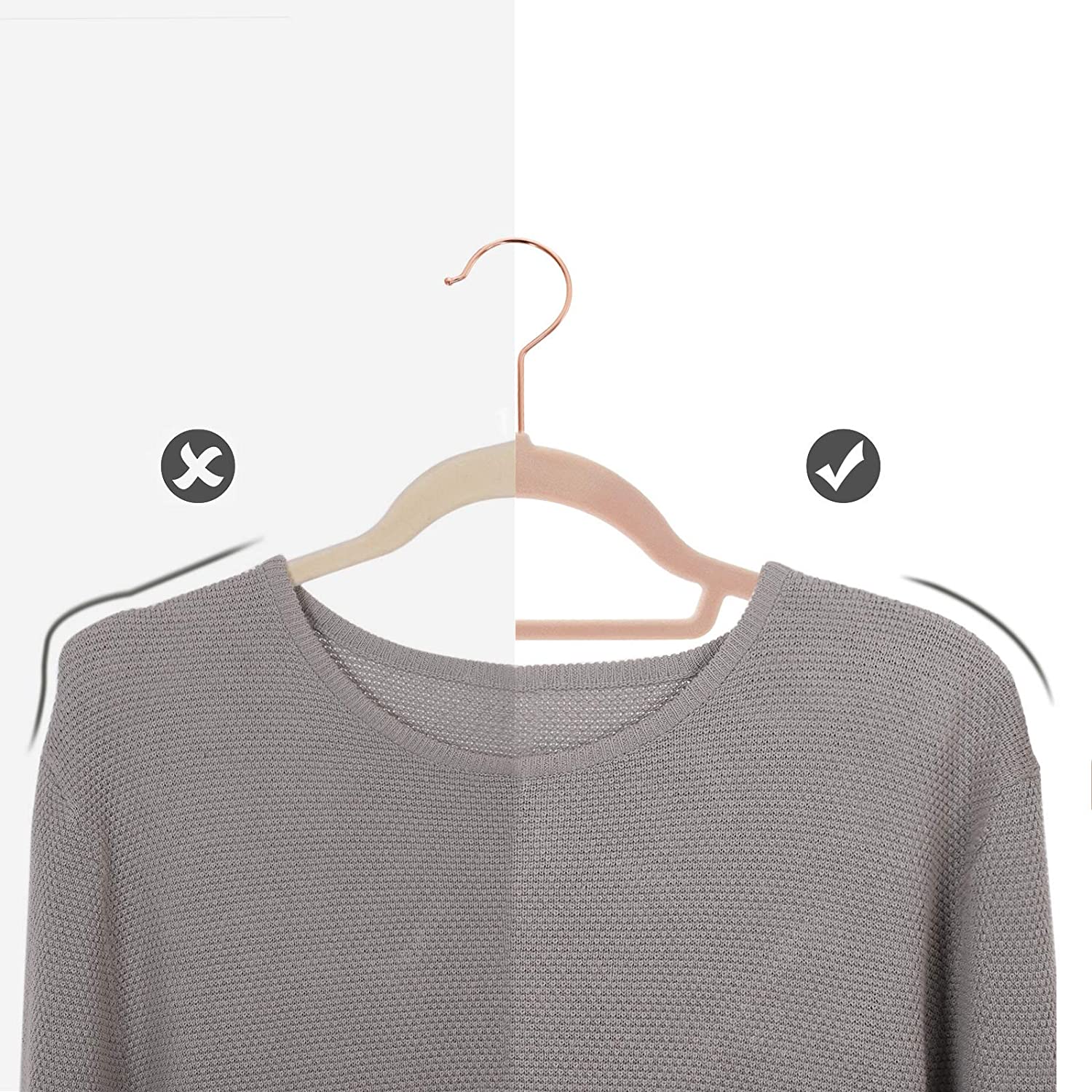 SONGMICS Vešiaky na šaty ružové 45 cm 50 ks – Obrázok 4