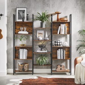 VASAGLE Priemyselná trojdielna knižnica 158 x 166 x 24 cm