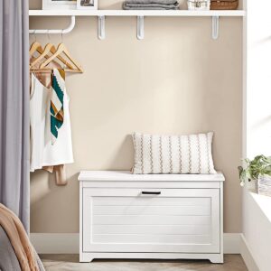 VASAGLE Zatvárateľná lavica na topánky biela 80 x 46 x 30 cm