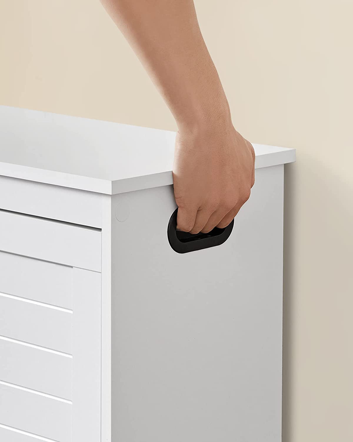 VASAGLE Zatvárateľná lavica na topánky biela 80 x 46 x 30 cm – Obrázok 5