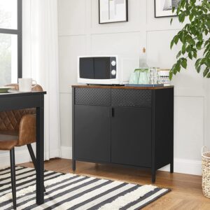 SONGMICS Plechová skrinka s hornou časťou čierna