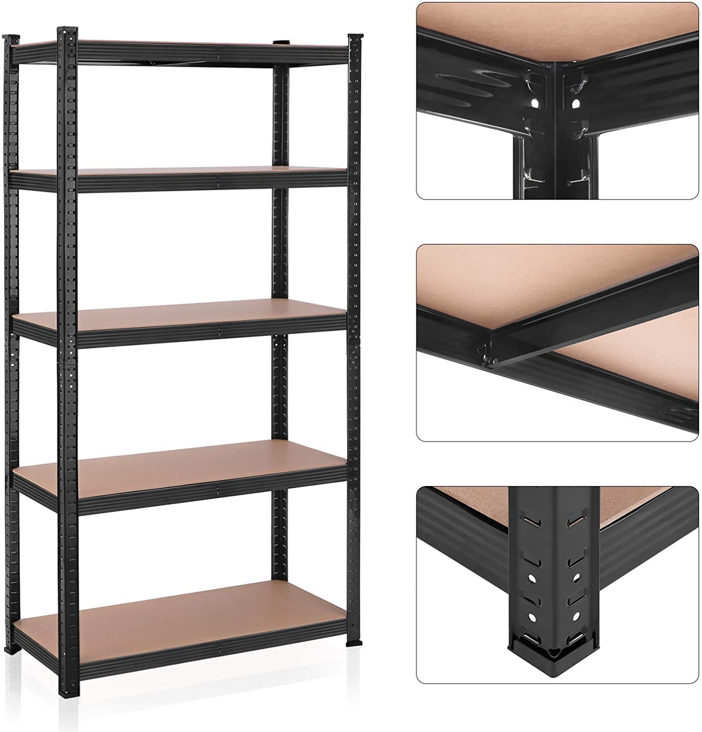 SONGMICS Regál s vysokou nosnosťou 180 x 90 x 40 cm čierny – Obrázok 3