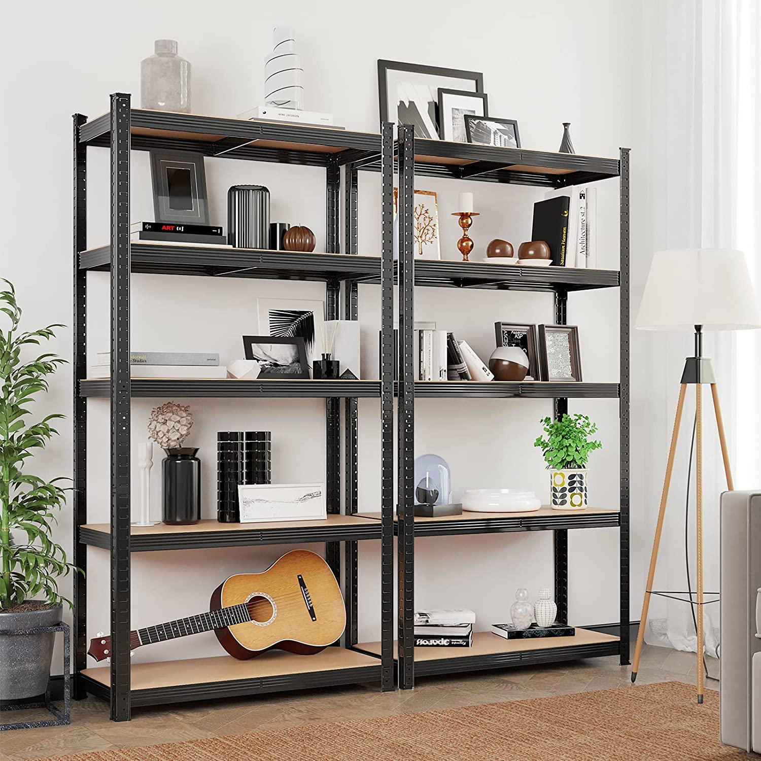 SONGMICS Regál s vysokou nosnosťou 180 x 90 x 40 cm čierny – Obrázok 2