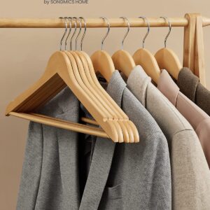 SONGMICS Drevené vešiaky 10 ks svetlé drevo