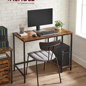 VASAGLE Písací stôl industriálny 100x50x75 cm hnedý čierny