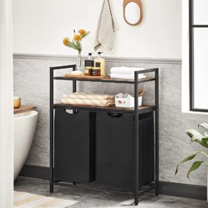 VASAGLE Kôš na bielizeň s kovovým rámom a dvoma priehradkami