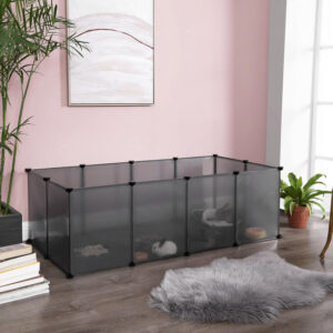 FEANDREA Skladacia plastová ohrádka 143 x 46 x 73 cm sivá