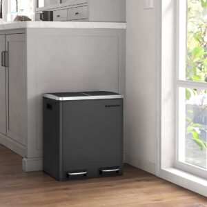 SONGMICS Kôš na triedený odpad 2 x 15 l čierny