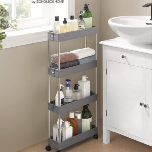 SONGMICS Pojazdný kuchynský regál úzky 4 police